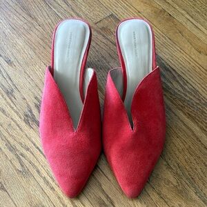 Something Navy Red Suede Mules